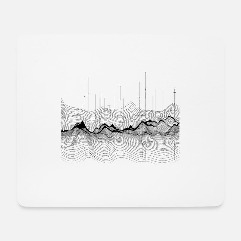 Surreale Minimalistische Berglandschaft in schwarz - Mousepad (Querformat) - Weiß