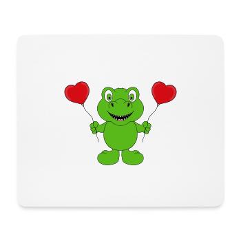 LIEBE - DINO - DINOSAURIER - LUFTBALLONS - LOVE - Mousepad (Querformat) - Weiß - Vorne
