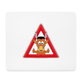 ACHTUNG STIER - BULLE - TIER - TIERISCH - GUT - Mousepad (Querformat) - Weiß - Vorne