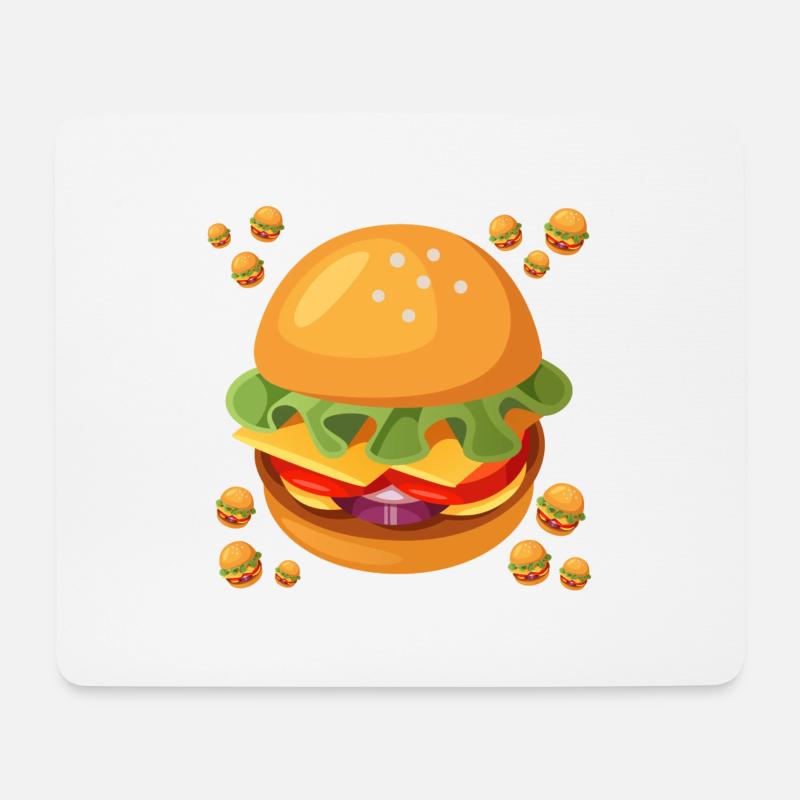 Burger-Chaos - Mousepad (Querformat) - Weiß