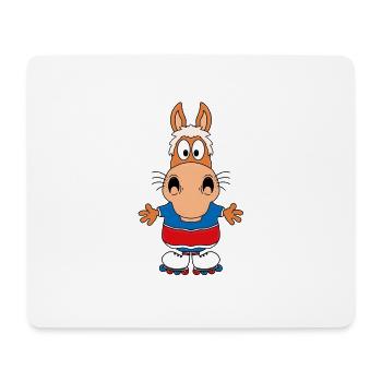 INLINE SKATES - SKATEN - PFERD - PONY - TIER - Mousepad (Querformat) - Weiß - Vorne