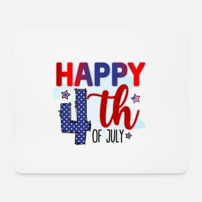 happy 4th of july - Mousepad (Querformat) - Weiß