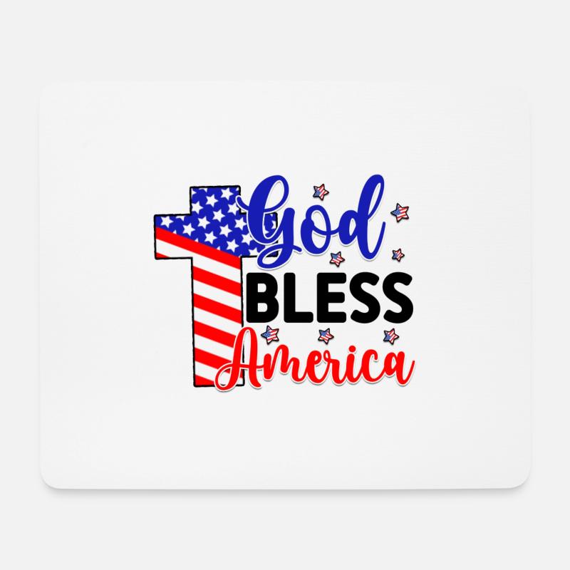 gott segne amerika - Mousepad (Querformat) - Weiß