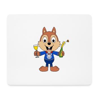 EICHHÖRNCHEN - PARTY - FEIER - SEKT - TIER - Mousepad (Querformat) - Weiß - Vorne