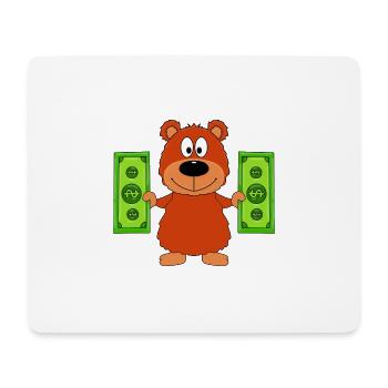 GELD - GELDSCHEINE - TEDDY - BÄR - TEDDYBÄR - Mousepad (Querformat) - Weiß - Vorne