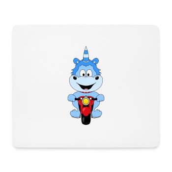 EINHORN - MOTORRAD - BIKER - KIND - BABY - FUN - Mousepad (Querformat) - Weiß - Vorne