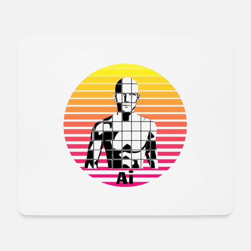 Sonne Ai - Mousepad (Querformat) - Weiß