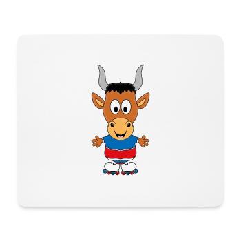 STIER - BULLE - INLINER - SPORT - TIER - KINDER - Mousepad (Querformat) - Weiß - Vorne