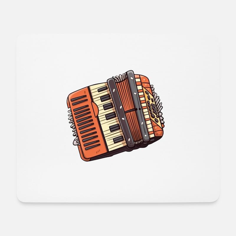 Accordion in comic style - Mouse Pad (horizontal) - white