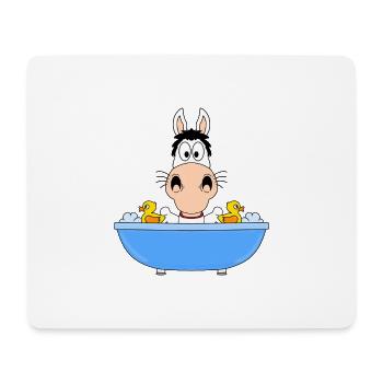 PFERD - BADEN - BADEWANNE - TIER - KIND - BABY - Mousepad (Querformat) - Weiß - Vorne