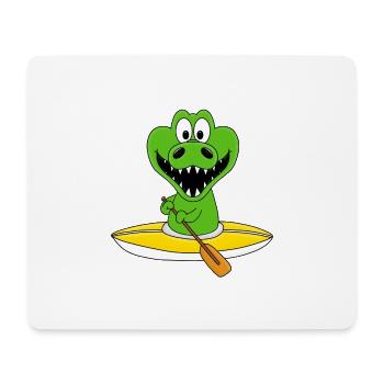 WASSERSPORT - KROKODIL - KAJAK - KANU - TIER - Mousepad (Querformat) - Weiß - Vorne