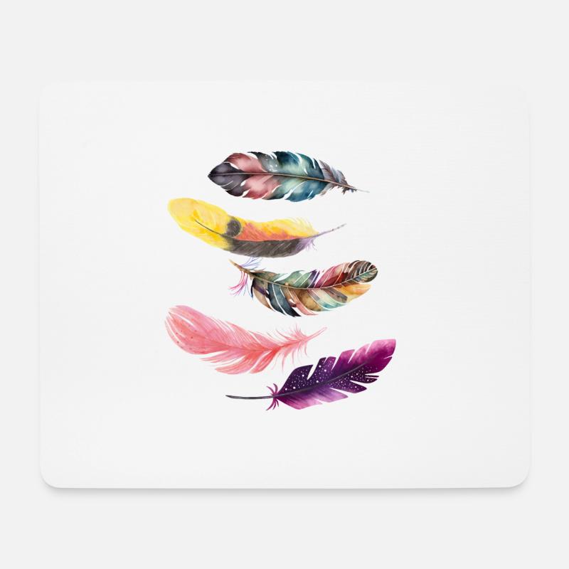 Feder - Mousepad (Querformat) - Weiß