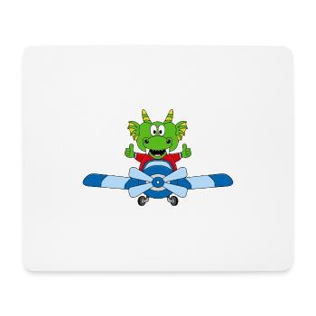 DRACHE - FLUGZEUG - PILOT - KIND - BABY - Mousepad (Querformat) - Weiß - Vorne