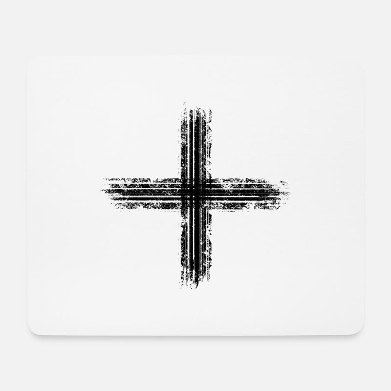 Black plus - Mouse Pad (horizontal) - white