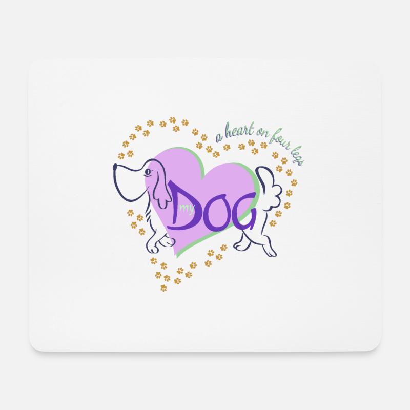 a heart on four legs - Mousepad (Querformat) - Weiß