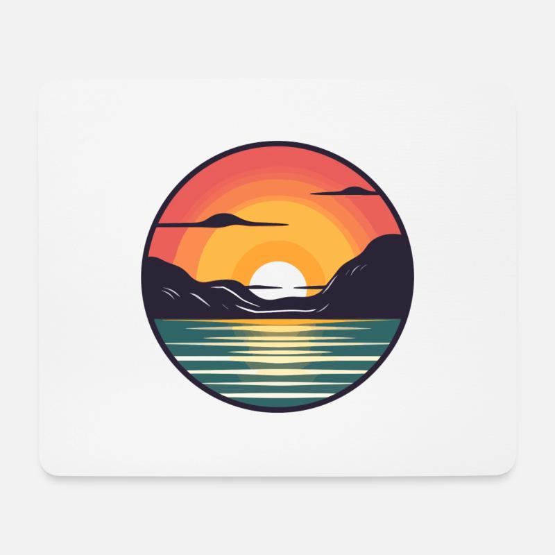 Sonnenuntergang - Mousepad (Querformat) - Weiß