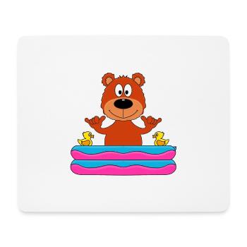 SHAKA - POOL - PLANSCHBECKEN - TEDDY - BÄR - BABY - Mousepad (Querformat) - Weiß - Vorne