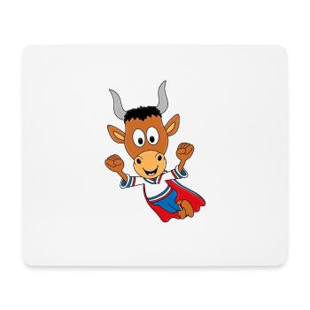 SUPERHELD - TIER - KIND - BABY - STIER - BULLE - Mousepad (Querformat) - Weiß - Vorne