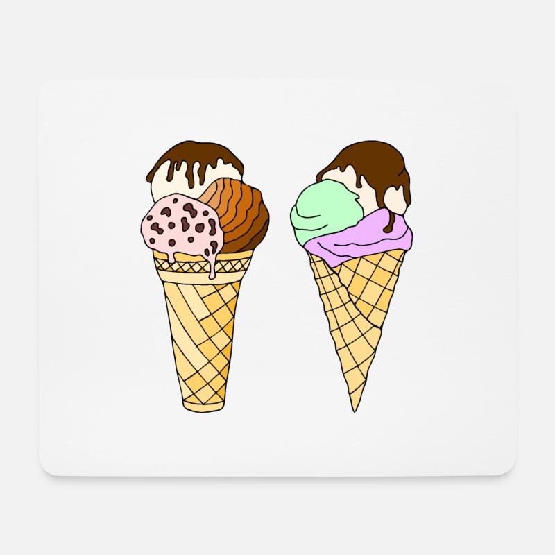 Eis - Mousepad (Querformat) - Weiß