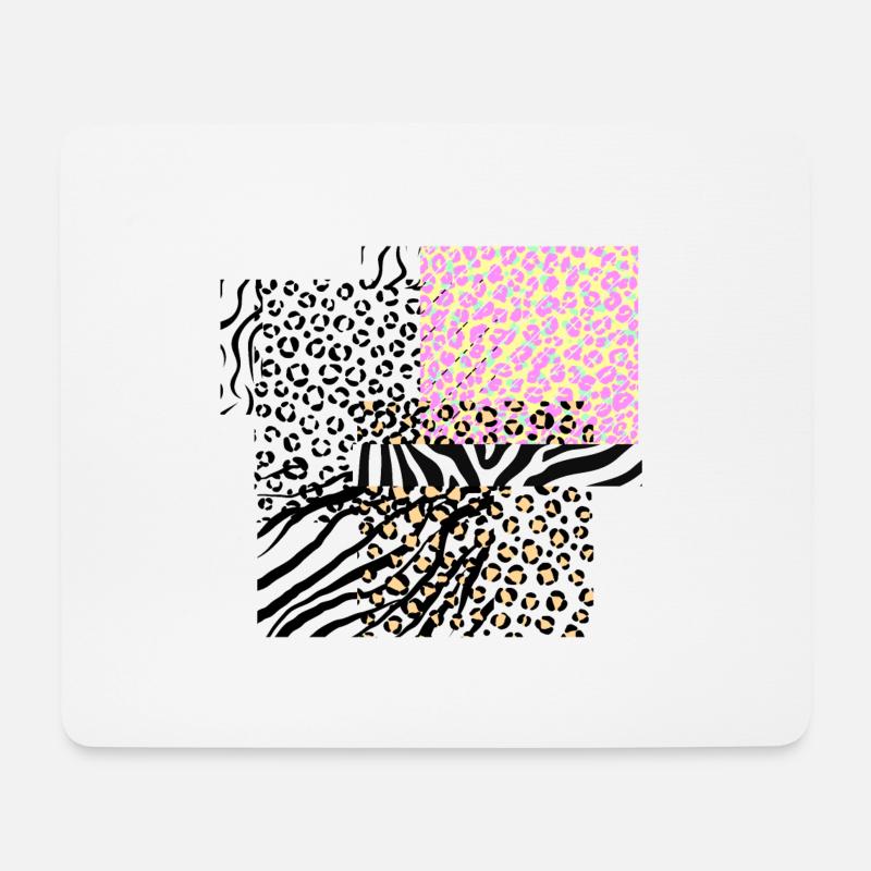 Leopard Zebra Illustration - Mousepad (Querformat) - Weiß