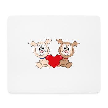 LIEBE - HERZ - LOVE - LAMA - ALPAKA - TIERE - Mousepad (Querformat) - Weiß - Vorne