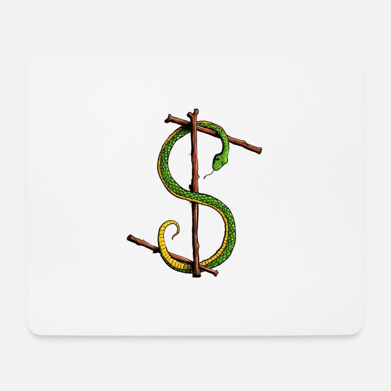 Rune Eihwaz mit Schlangenmotiv - Mousepad (Querformat) - Weiß