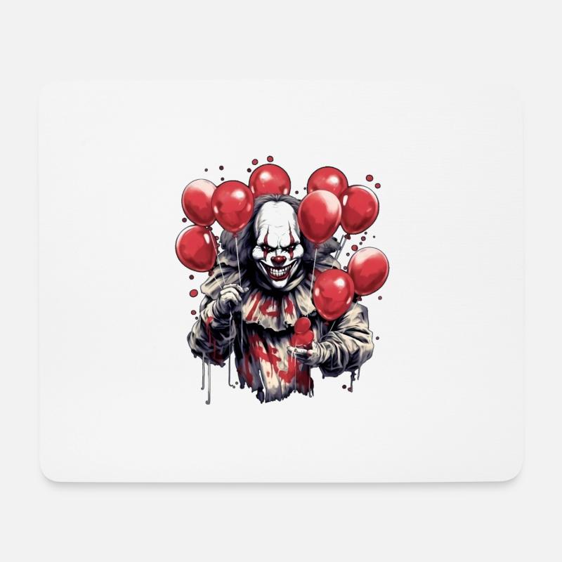 Teuflischer Clown - ein furchteinflößendes Design - Mousepad (Querformat) - Weiß