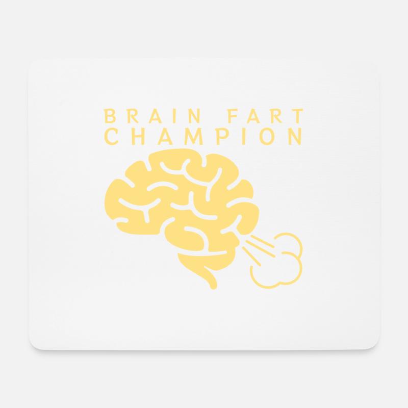 Gehirnfurz-Champion - Mousepad (Querformat) - Weiß