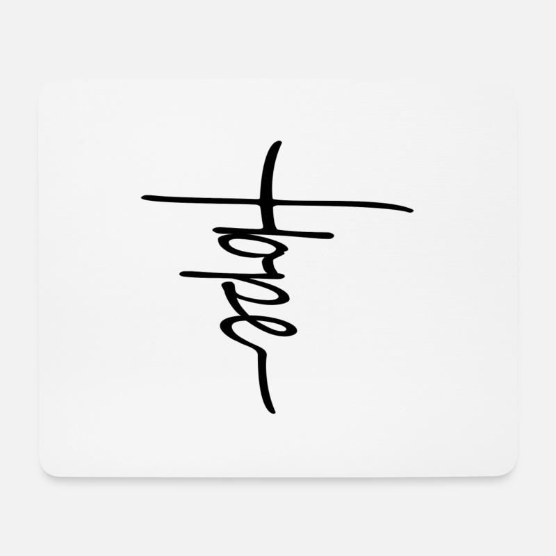 Hope Cross - Mousepad (Querformat) - Weiß