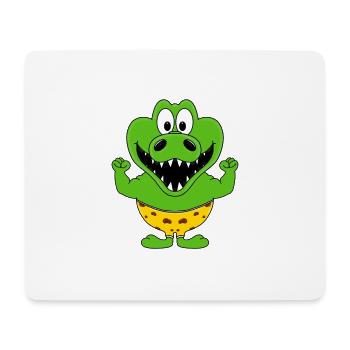 KROKODIL - MUSKELN - BODYBUILDING - FITNESS - TIER - Mousepad (Querformat) - Weiß - Vorne