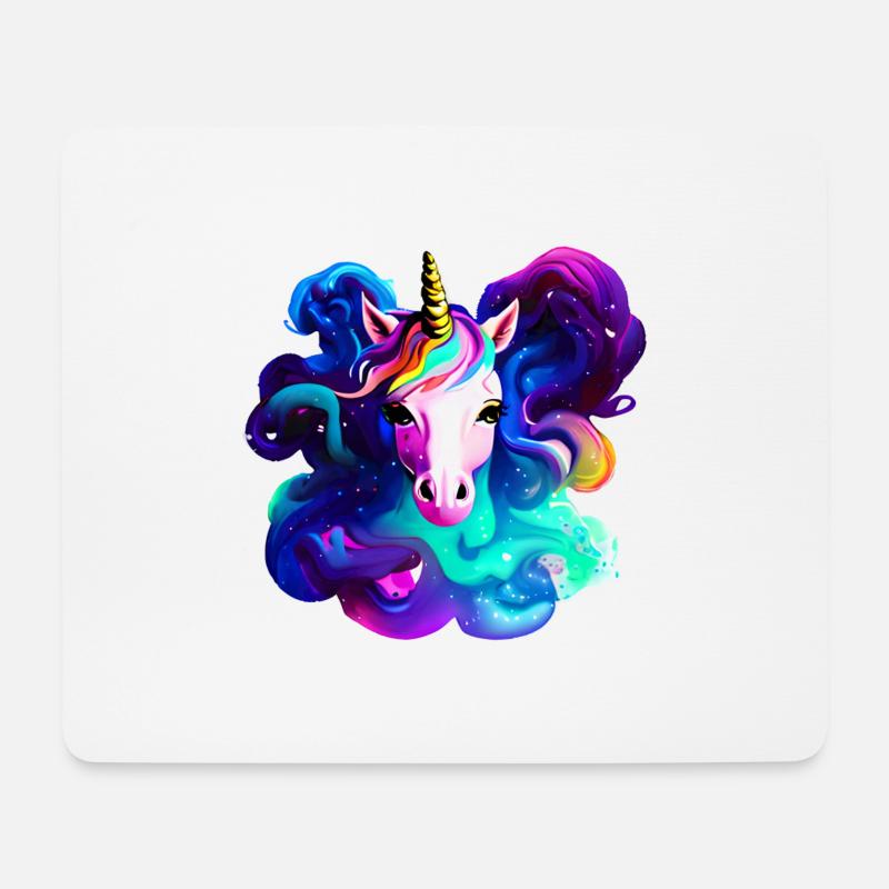 Einhorn Mädchen Einhörner Fabeltier Unicorn - Mousepad (Querformat) - Weiß