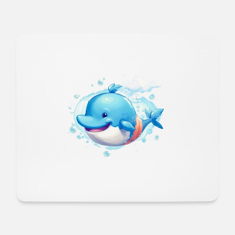Baleine - Tapis de souris (format paysage) - blanc