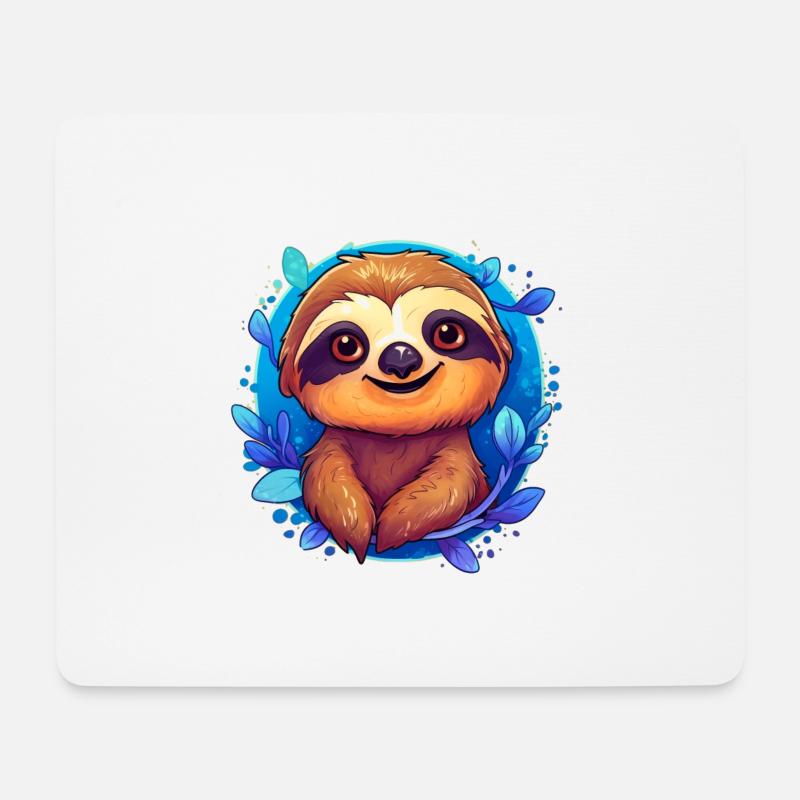Cute Sloth - Mousepad (Querformat) - Weiß