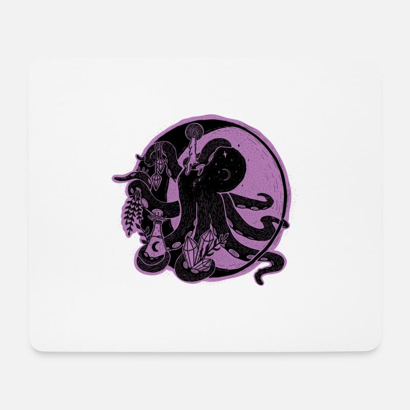 Witchy Octopus Illustration - Mousepad (Querformat) - Weiß