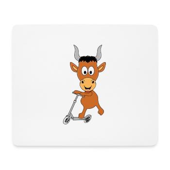STIER - BULL - KUH - ROLLER - TIER - KIND - BABY - Mousepad (Querformat) - Weiß - Vorne