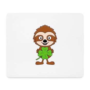 KLEEBLATT - FAULTIER - TIER - KIND - BABY - GLÜCK - Mousepad (Querformat) - Weiß - Vorne