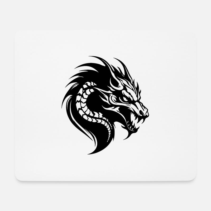 Drache Drachen Fantasie Mythologie - Mousepad (Querformat) - Weiß