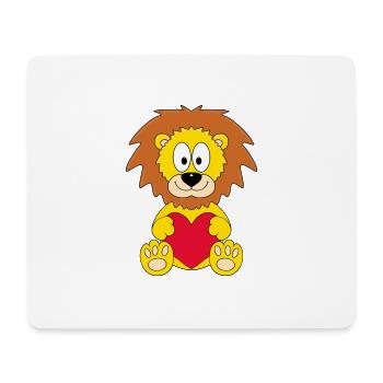 LIEBE - HERZ - LÖWE - TIER - KIND - BABY - LOVE - Mousepad (Querformat) - Weiß - Vorne