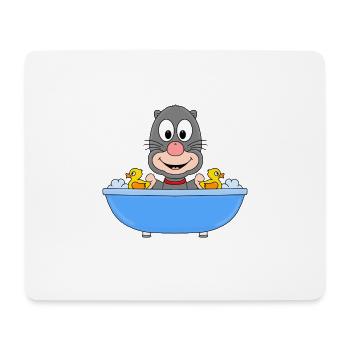 MAULWURF - BADEN - BADEWANNE - TIER - TIERISCH - Mousepad (Querformat) - Weiß - Vorne