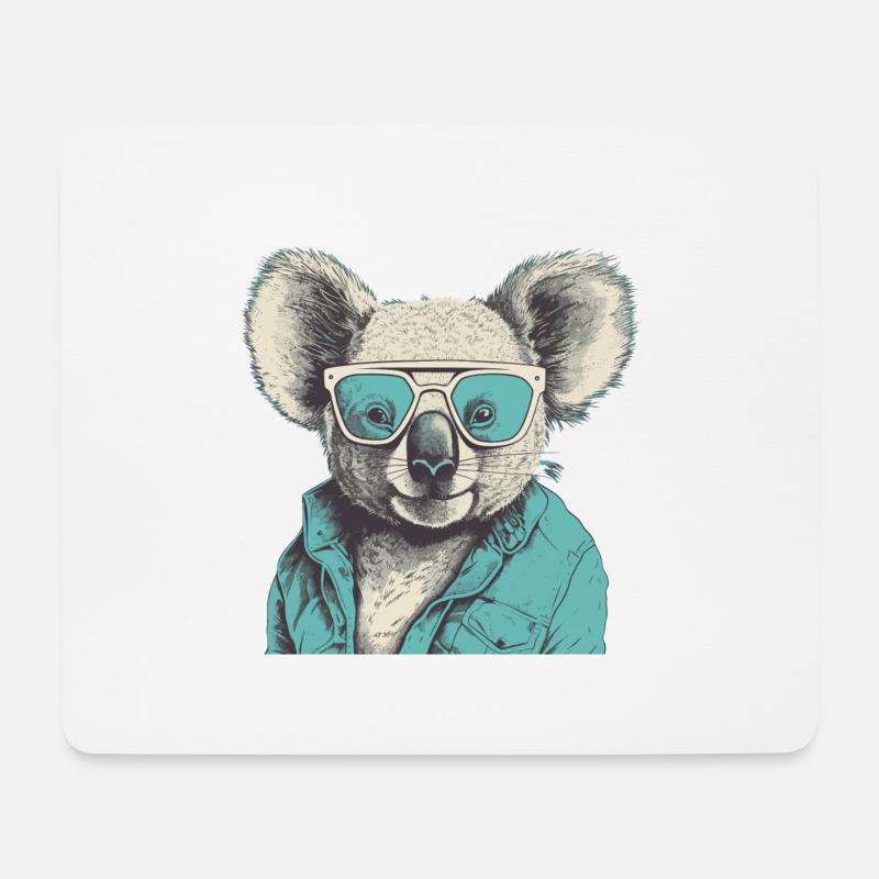 cooler Koala - Mousepad (Querformat) - Weiß