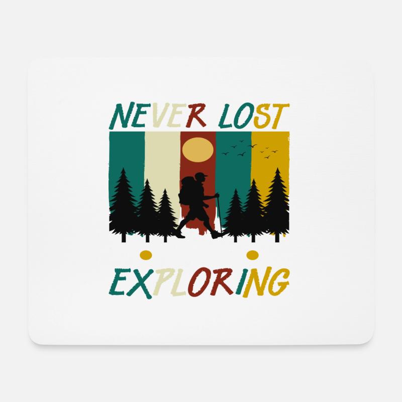 Never Lost always Exploring - Mousepad (Querformat) - Weiß