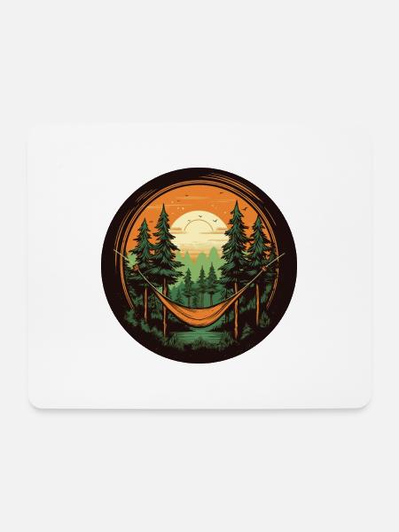 Camping Hängematte - Mousepad (Querformat) - Weiß