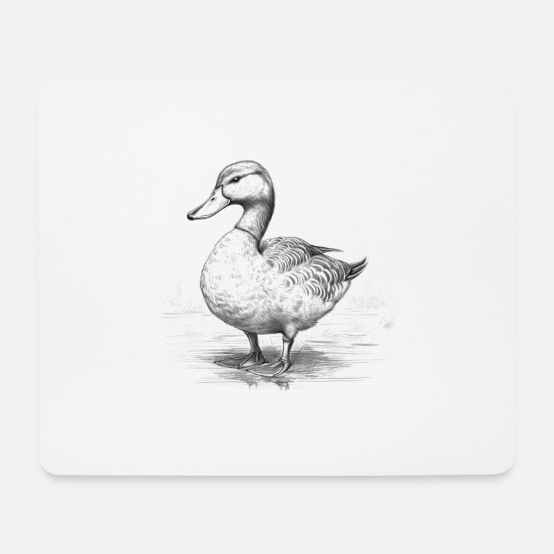 Ente - Mousepad (Querformat) - Weiß