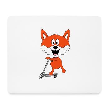 ROLLER - FUCHS - E-ROLLER - SCHLAUER FUCHS - TIER - Mousepad (Querformat) - Weiß - Vorne
