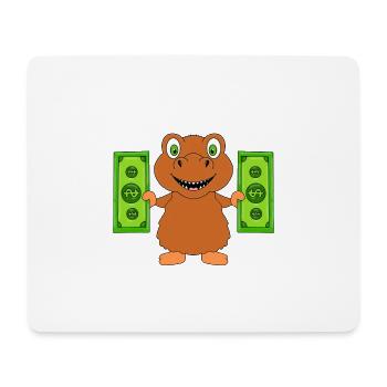 DINO - DINOSAURIER - GELD - MONEY - GELDSCHEINE - Mousepad (Querformat) - Weiß - Vorne
