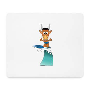 WELLENREITER - SURFER - STIER - BULLE - RIND - Mousepad (Querformat) - Weiß - Vorne