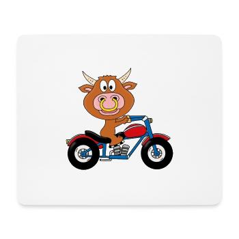 BULLE - STIER - KUH - RIND - MOTORRAD - BIKER - Mousepad (Querformat) - Weiß - Vorne
