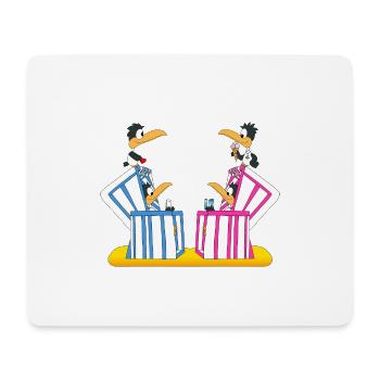 PINGUINE - URLAUB - STRANDKORB - MEER - SOMMER - Mousepad (Querformat) - Weiß - Vorne