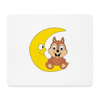 MOND - EICHHÖRNCHEN - TIER - KIND - BABY - Mousepad (Querformat) - Weiß - Vorne