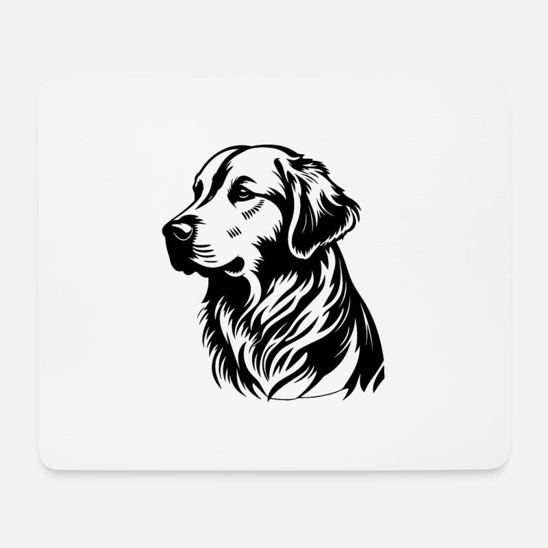 Golden Retriever - Mousepad (Querformat) - Weiß